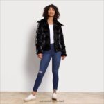 נשים לבוש Sam Edelman פחזנית קצרה עם ברדס שָׁחוֹר 4XL22X1134