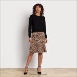 נשים לבוש Sam Edelman שמלת מידי סריג קאמי עם שרוול ארוך נָמֵר 4XL22X1138