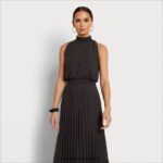 נשים לבוש Sam Edelman שמלת מידי עם צווארון גבוה שָׁחוֹר 4XL22X1082 - Image 3