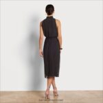 נשים לבוש Sam Edelman שמלת מידי עם צווארון גבוה שָׁחוֹר 4XL22X1082 - Image 4