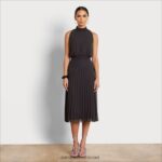 נשים לבוש Sam Edelman שמלת מידי עם צווארון גבוה שָׁחוֹר 4XL22X1082