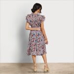 נשים לבוש Sam Edelman שמלת מידי קנה כחול פרחוני 4XL22X1100 - Image 4