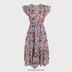 נשים לבוש Sam Edelman שמלת מידי קנה כחול פרחוני 4XL22X1100 - Image 5