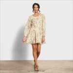 נשים לבוש Sam Edelman שמלת מיני rainey פרחוני צהוב 4XL22X1181