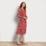 נשים לבוש Sam Edelman שמלת מקסי עם צווארון V מולטי אדום 4XL22X1154 - Image 2