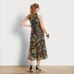 נשים לבוש Sam Edelman שמלת מקסי רקומה בצווארון גבוה מולטי שחור 4XL22X1069 - Image 4