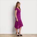 נשים לבוש Sam Edelman שמלת שרוולים קצרים עם צווארון מַגֶנטָה 4XL22X1094 - Image 2